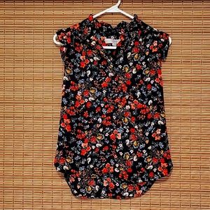 Floral sleeveless blouse